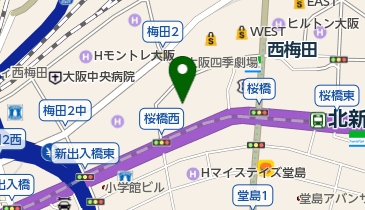 (株)フジテレビジョン関西支社の地図画像