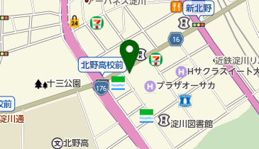 大阪厚生信用金庫十三支店の地図画像