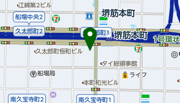 三菱UFJ銀行船場中央支店の地図画像