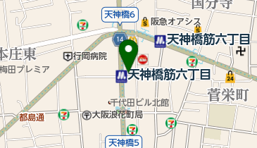 三菱UFJ銀行天六支店の地図画像