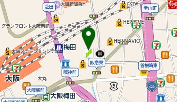 三菱UFJ銀行阪急梅田北支店の地図画像