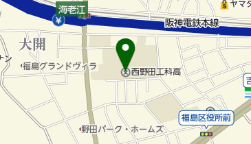 大阪府立西野田工科高校の地図画像