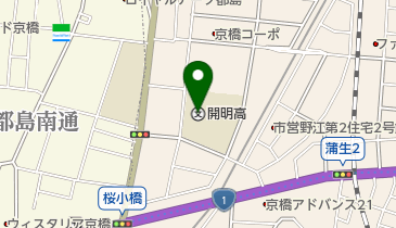 私立開明高校の地図画像