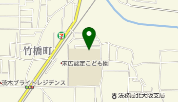 茨木市立東中学校の地図画像
