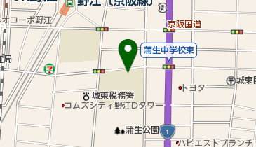 大阪市立蒲生中学校の地図画像