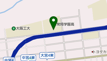 私立常翔学園中学校の地図画像