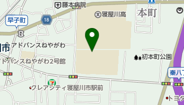 寝屋川市立中央小学校の地図画像