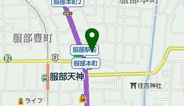 幼稚園型認定こども園服部幼稚園の地図画像