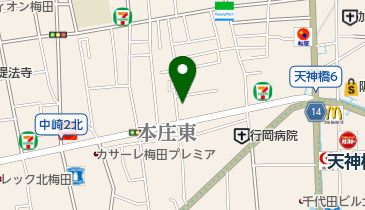 行岡医学技術専門学校の地図画像