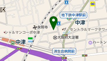 大阪総合デザイン専門学校中津校舎の地図画像