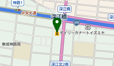 デイリーカナートイズミヤ深江橋店の地図画像