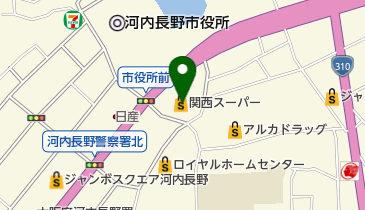 関西スーパー河内長野店の地図画像