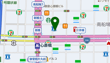 ドラッグアカカベ北心斎橋店の地図画像