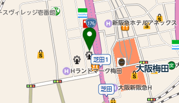 洋服の青山梅田本店の地図画像