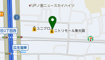 ニトリニトリモール東大阪店の地図画像
