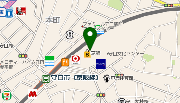 くまざわ書店守口店の地図画像