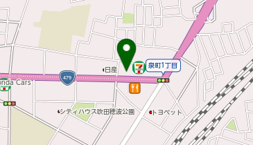 ダイソー吹田泉町店の地図画像