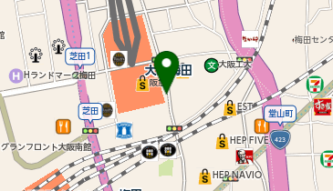 au Styleホワイティうめだの地図画像