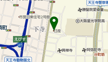 日産大阪天王寺店の地図画像