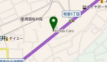 Honda Cars箕面桜井店の地図画像