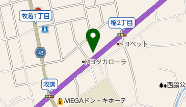 Honda Cars大阪箕面牧落店の地図画像