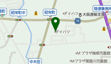 大阪ダイハツ販売寝屋川店の地図画像