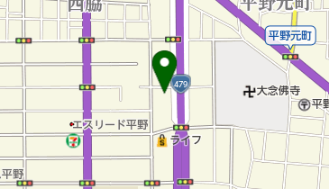 日産大阪U CARS平野の地図画像