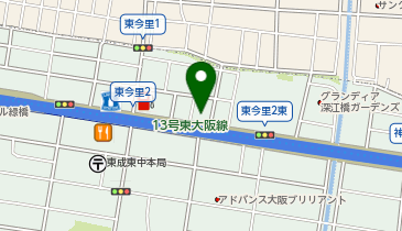 西日本三菱自動車販売東成店の地図画像