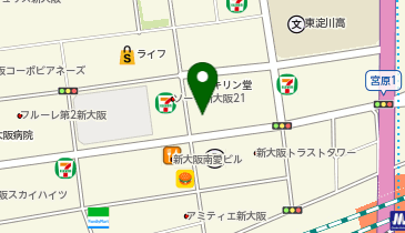 トヨタレンタリース大阪新大阪駅前店の地図画像