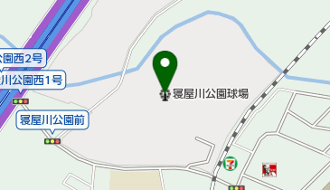 寝屋川公園球場の地図画像