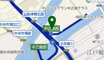 中之島西庭球場の地図画像