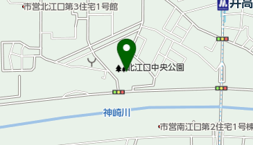 北江口中央庭球場の地図画像