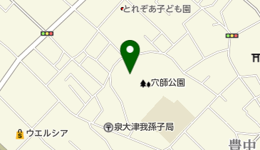 穴師プールの地図画像