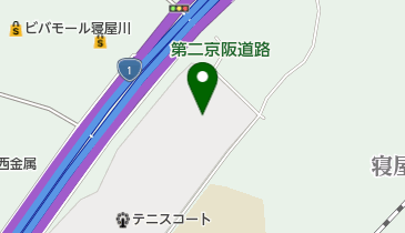 寝屋川公園第二野球場の地図画像