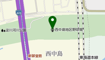 淀川河川公園西中島地区野球場の地図画像