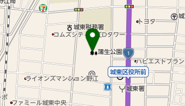 蒲生野球場の地図画像