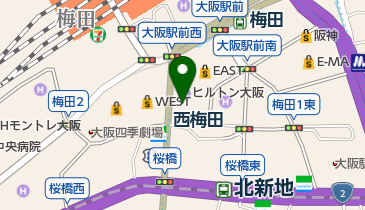 ヒルトン大阪ロビーの地図画像