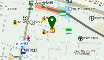 ホットヨガスタジオ美温あべのの地図画像