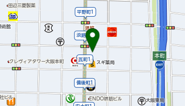 ホリーズカフェ北浜南店の地図画像