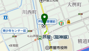 芦屋警察署の地図画像