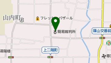 篠山簡易裁判所の地図画像