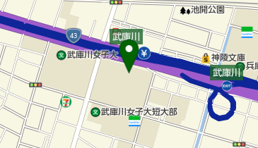 武庫川女子大学附属図書館中央図書館の地図画像