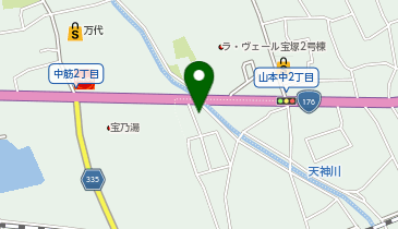 自由な家族葬千の風宝塚山本ホールの地図画像