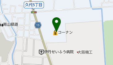 ホームセンターコーナン川西久代店の地図画像