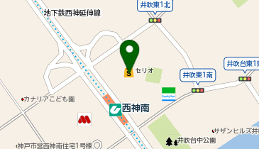 ハニーズ西神南店の地図画像
