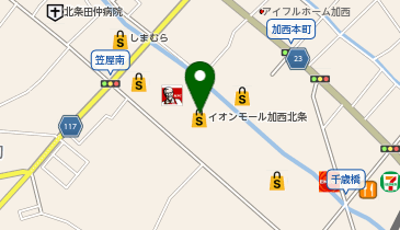 ハニーズイオンモール加西北条店の地図画像