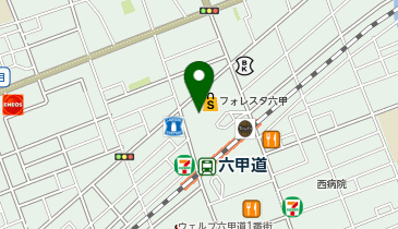 ハニーズフォレスタ六甲店の地図画像