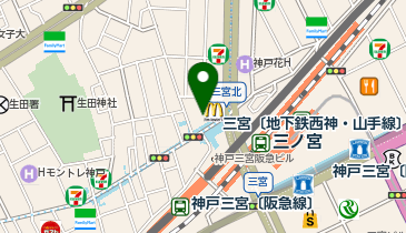 つるやゴルフ三宮駅前店の地図画像