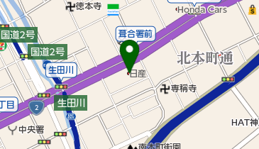 兵庫日産中央店の地図画像