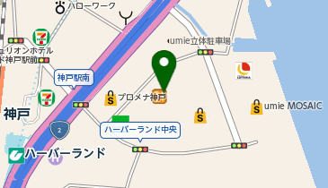 焼肉酒家牛角神戸ハーバーランドumie店の地図画像